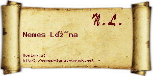 Nemes Léna névjegykártya